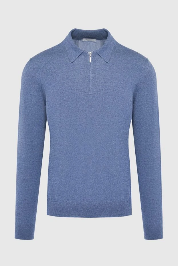 Gran Sasso man blue wool long sleeve polo for men купить с ценами и фото 165466 - photo 1