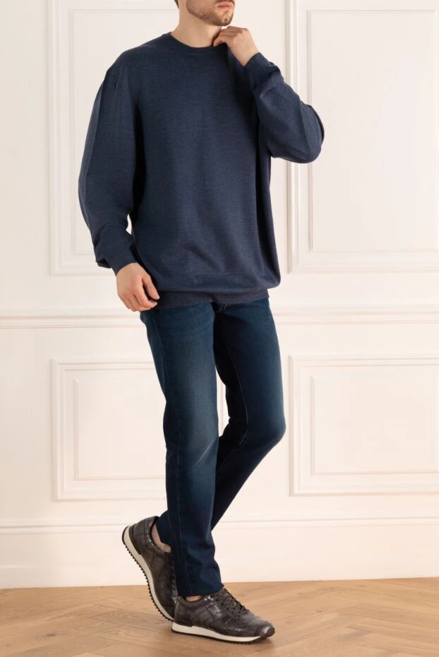 Gran Sasso man wool jumper blue for men купить с ценами и фото 165475 - photo 2