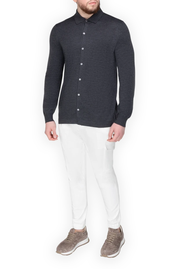 Gran Sasso man men's gray wool cardigan купить с ценами и фото 165490 - photo 2