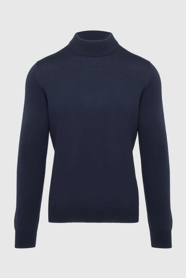 Gran Sasso man men's jumper with a high stand-up collar made of wool, blue купить с ценами и фото 165497 - photo 1