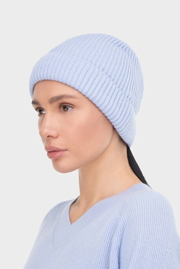 Gran Sasso woman blue cashmere hat for women купить с ценами и фото 165514 - photo 2