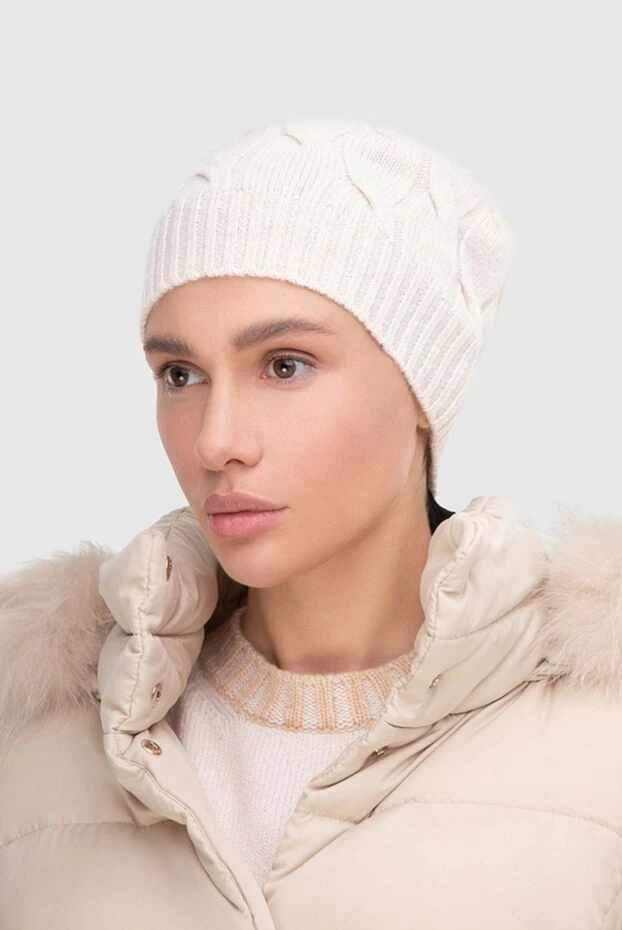 Gran Sasso woman beige cashmere hat for women купить с ценами и фото 165515 - photo 2