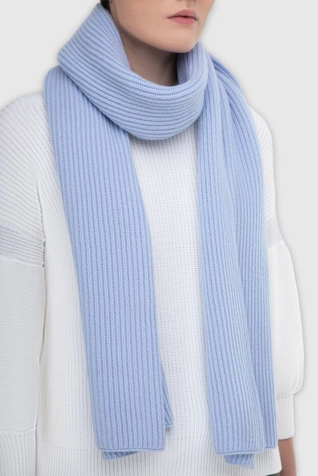 Gran Sasso woman blue cashmere scarf for women купить с ценами и фото 165517 - photo 2