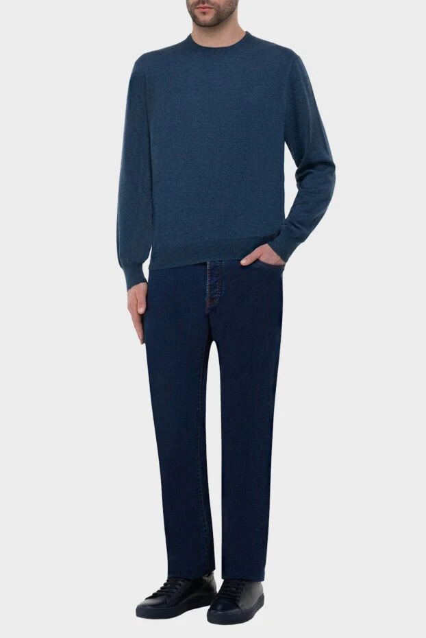 Gran Sasso man wool jumper blue for men купить с ценами и фото 165540 - photo 2