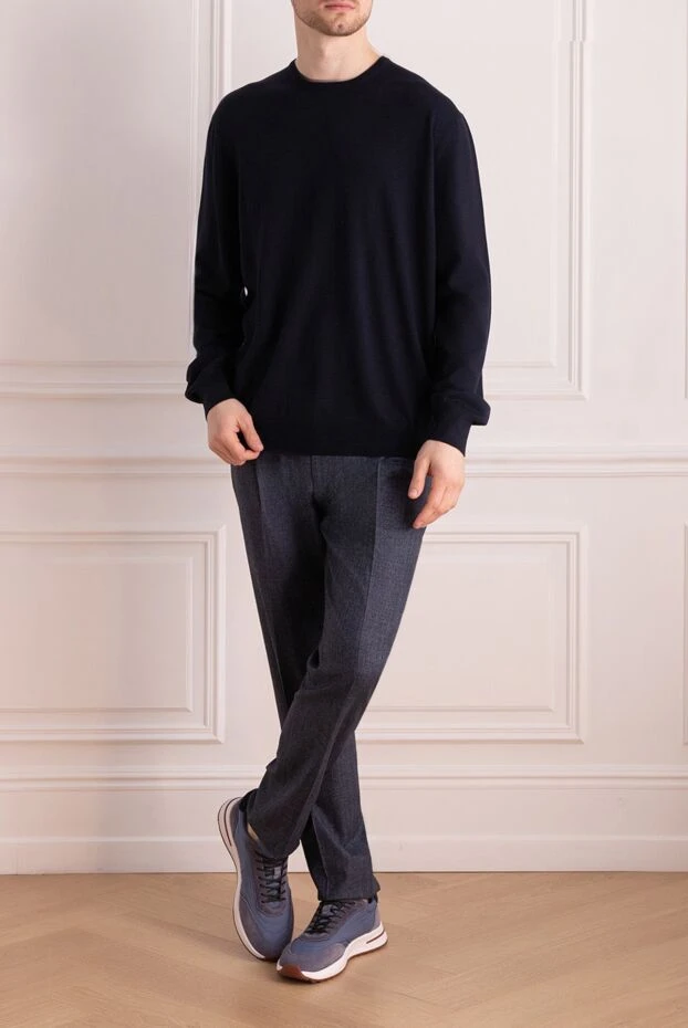 Gran Sasso man wool jumper blue for men купить с ценами и фото 165541 - photo 2