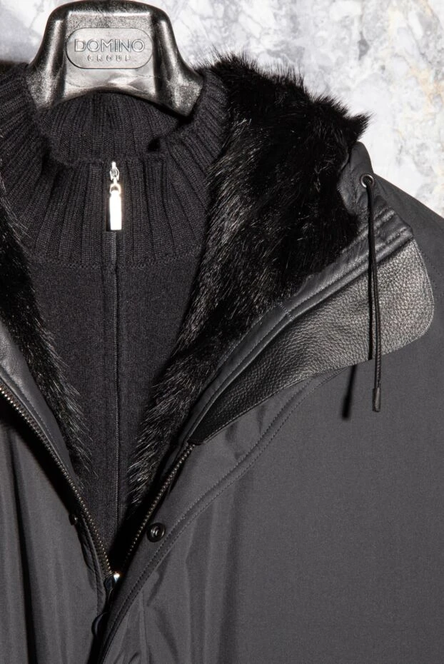 Кардиган мужской из кашемира черный - фото 2