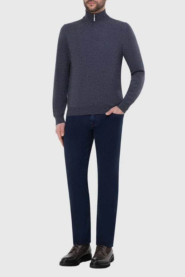 Gran Sasso man troyer cashmere blue for men купить с ценами и фото 165600 - photo 2