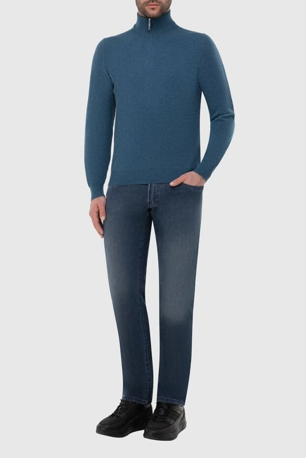 Gran Sasso man troyer cashmere blue for men купить с ценами и фото 165608 - photo 2