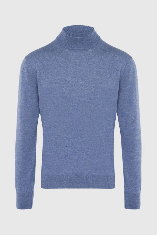 Gran Sasso man men's jumper with a high stand-up collar made of wool, blue купить с ценами и фото 165635 - photo 1