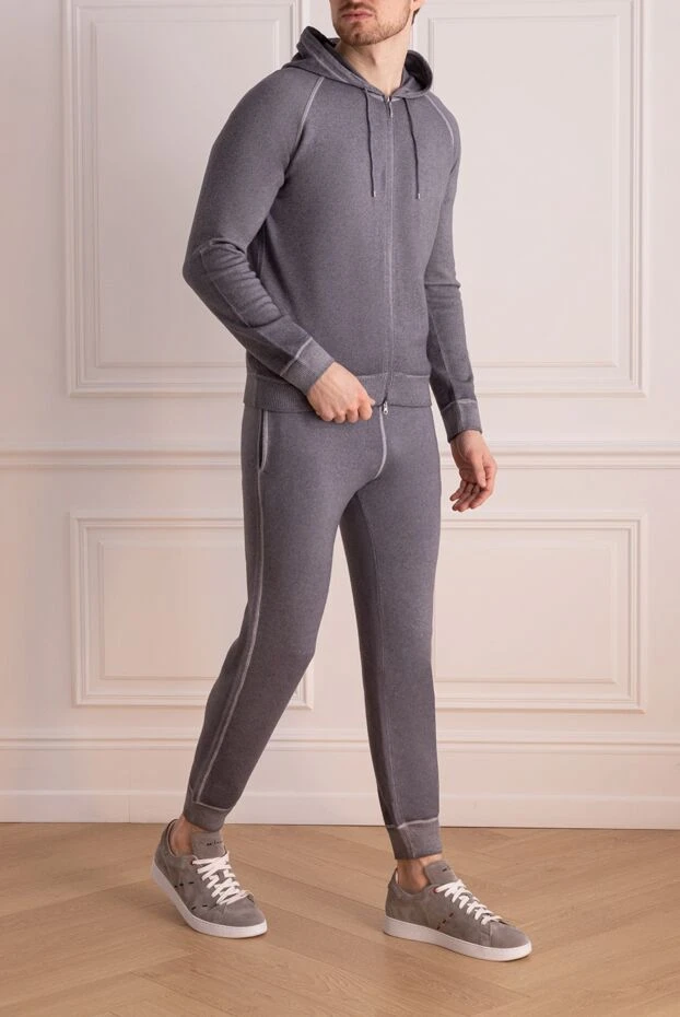 Gran Sasso man men's sports suit made of wool, cashmere and viscose, gray купить с ценами и фото 165657 - photo 2