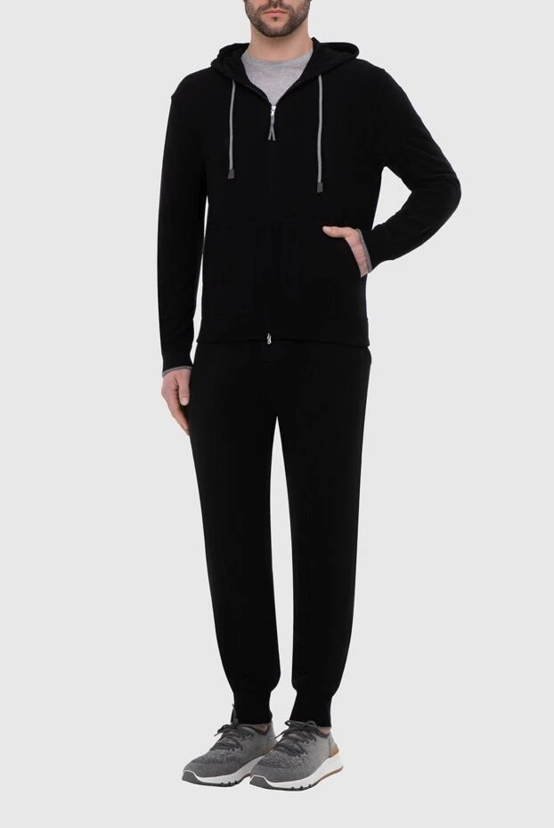 Gran Sasso man men's sports suit made of wool, cashmere and viscose, black купить с ценами и фото 165658 - photo 2