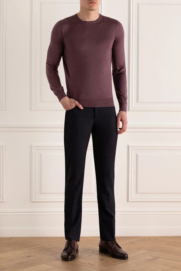 Gran Sasso man wool and silk jumper pink for men купить с ценами и фото 165676 - photo 2