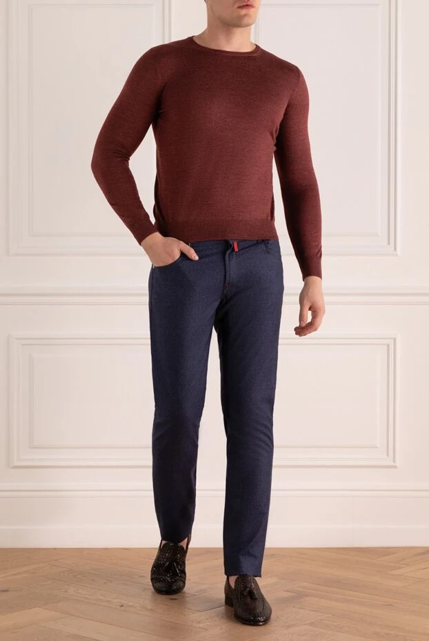 Gran Sasso man wool and silk jumper burgundy for men купить с ценами и фото 165681 - photo 2