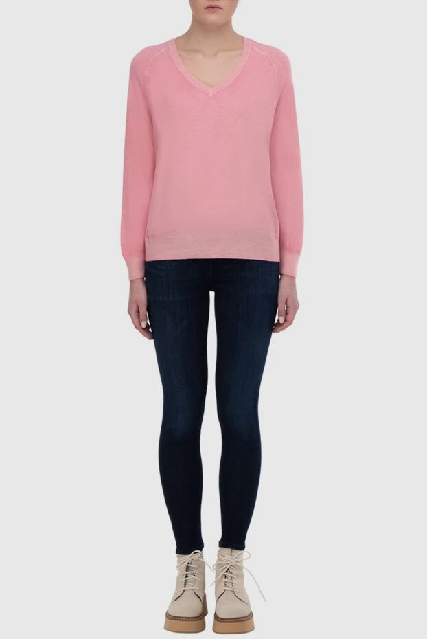 Gran Sasso woman pink cashmere jumper for women купить с ценами и фото 165686 - photo 2