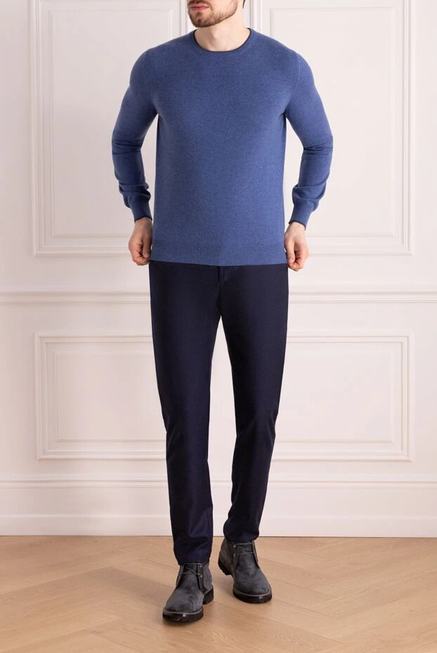 Gran Sasso man cashmere jumper blue for men купить с ценами и фото 165696 - photo 2