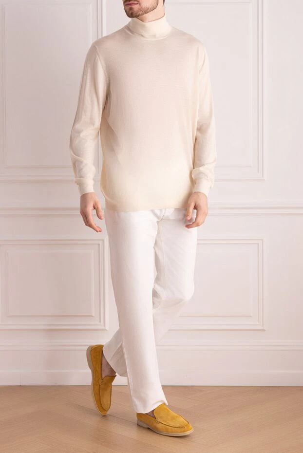 Gran Sasso man white cashmere men's golf купить с ценами и фото 165698 - photo 2