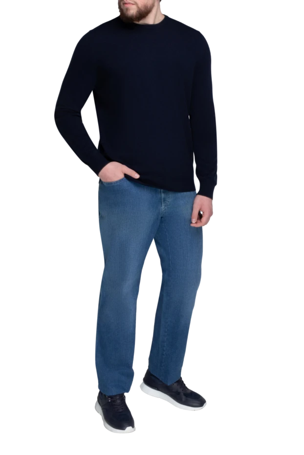 Gran Sasso man cashmere jumper blue for men купить с ценами и фото 165709 - photo 2