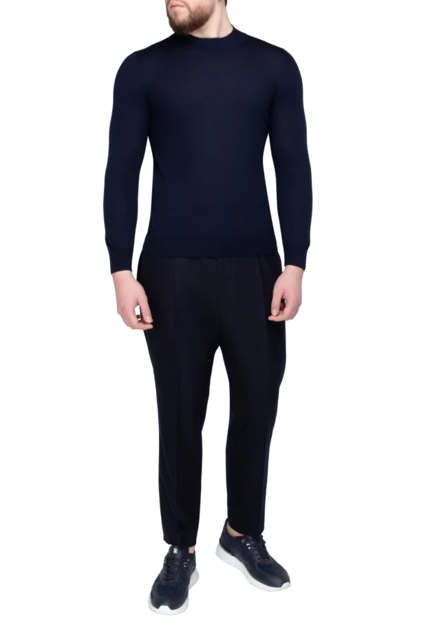 Gran Sasso man cashmere jumper blue for men купить с ценами и фото 165711 - photo 2