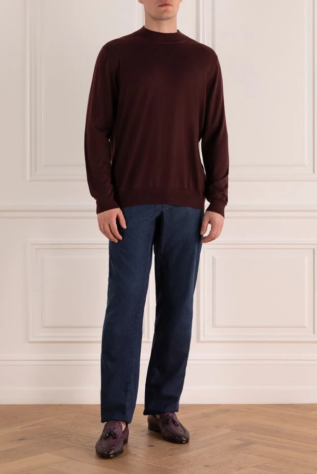 Gran Sasso man cashmere jumper burgundy for men купить с ценами и фото 165724 - photo 2