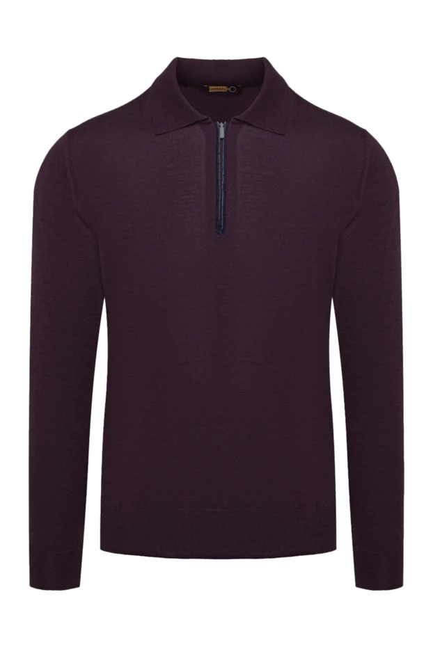 Zilli man long-sleeve polo in silk, cashmere and crocodile skin burgundy for men купить с ценами и фото 165745 - photo 1