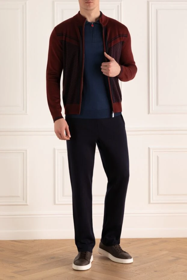 Zilli man men's sports suit made of cashmere and silk, burgundy купить с ценами и фото 165755 - photo 2