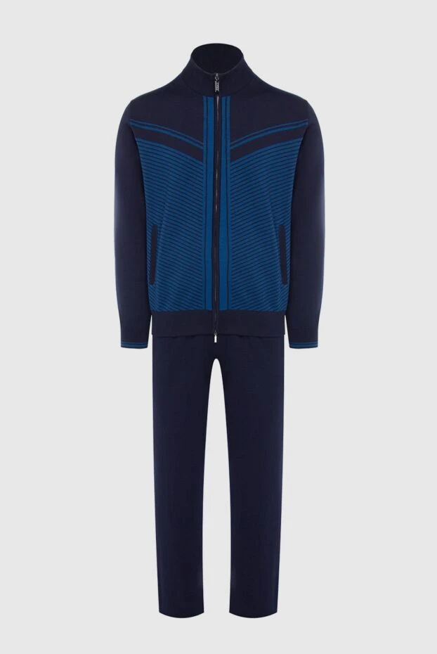 Zilli man men's sports suit made of cashmere and silk, blue купить с ценами и фото 165759 - photo 1