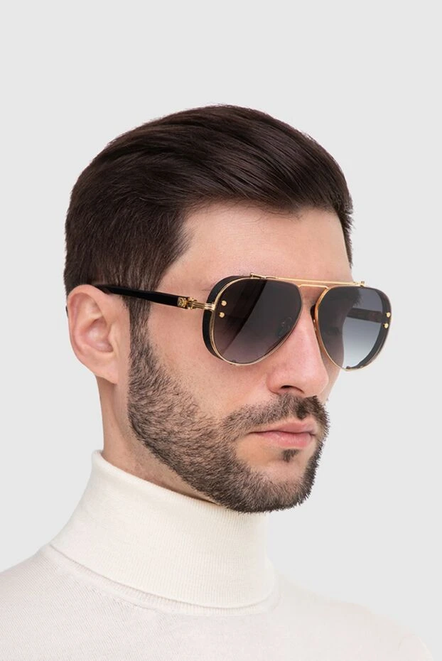 Balmain man sunglasses made of metal and plastic, yellow, for men купить с ценами и фото 165800 - photo 2