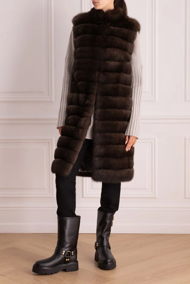 Fabio Gavazzi woman women's brown sable fur vest купить с ценами и фото 165819 - photo 2