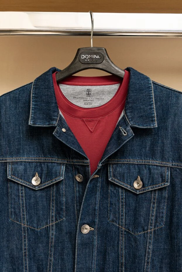 Brunello Cucinelli ерлерге арналған қызыл мақтадан жасалған футболка 165924 - фото 3