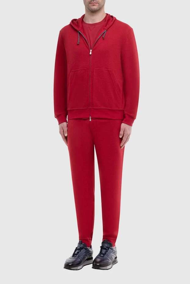 Brunello Cucinelli костюм спортивный мужской из хлопка и полиамида красный 165936 - фото 2