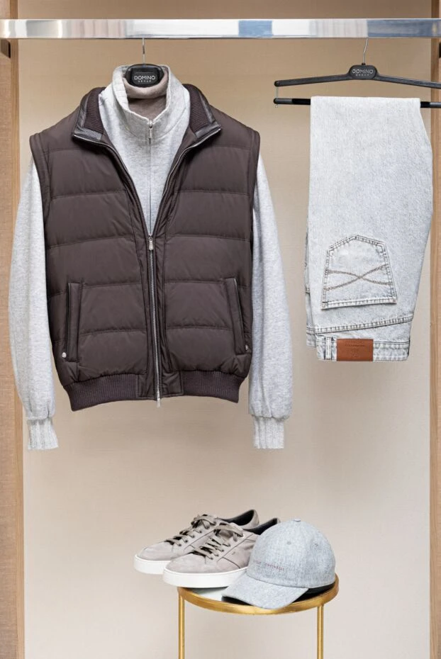 Brown viscose vest for men - photo 2