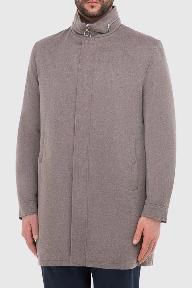 Seraphin куртка из кашемира и натуральной кожи бежевая мужская 165968 - фото 3