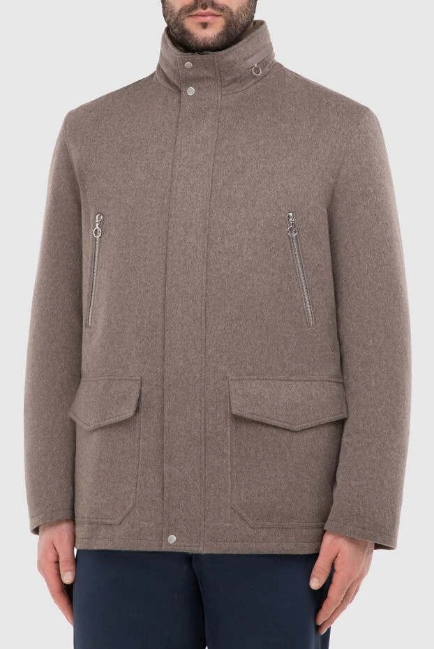 Seraphin beige long cashmere jacket with fur and a high collar
 165971 - photo 3