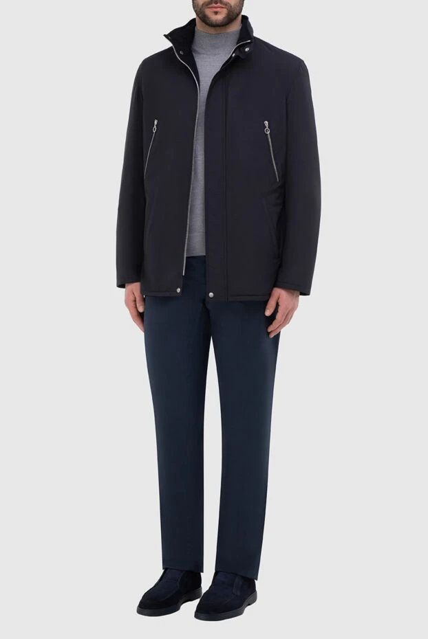 Seraphin куртка синяя удлиненная с контрастными молниями мужская 165973 - фото 2