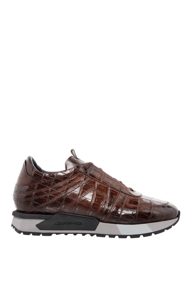 Santoni man brown alligator sneakers for men купить с ценами и фото 165978 - photo 1