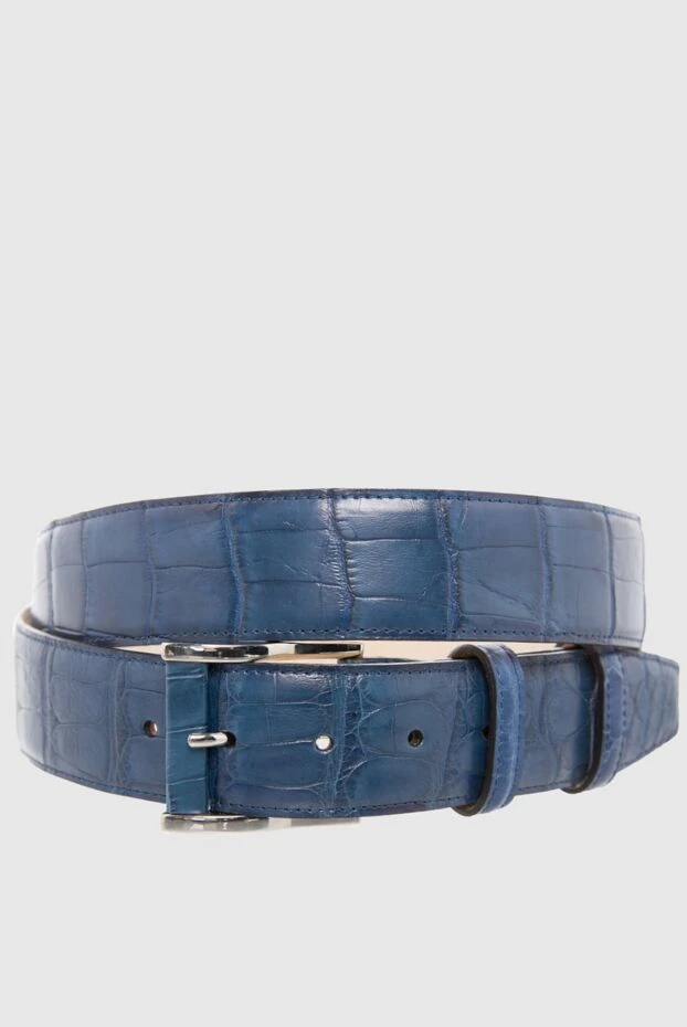 Cesare di Napoli man crocodile leather belt blue for men купить с ценами и фото 165981 - photo 1