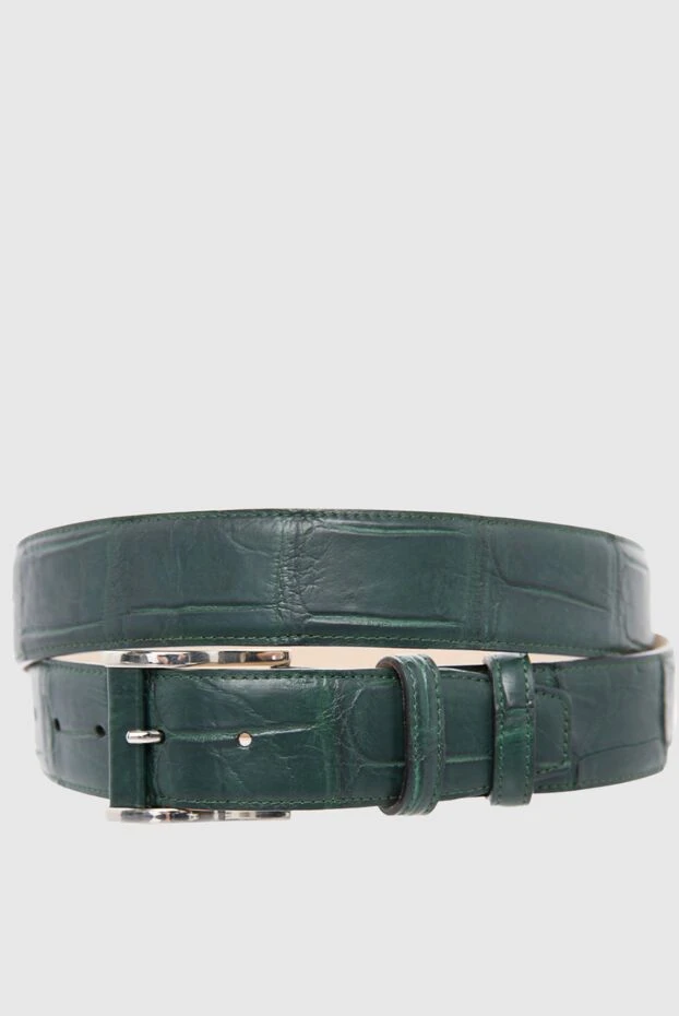 Cesare di Napoli man green crocodile leather belt for men купить с ценами и фото 165982 - photo 1