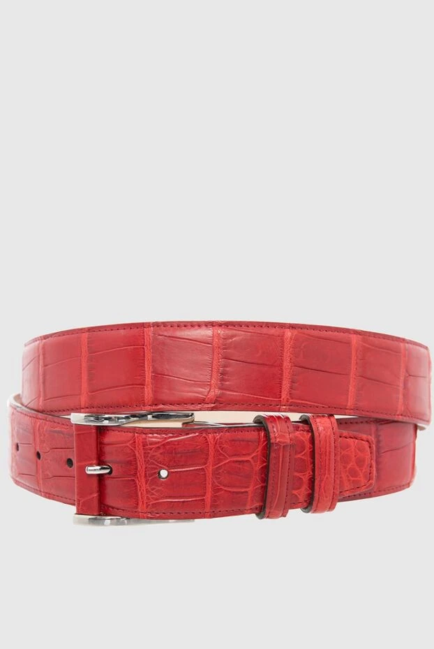 Cesare di Napoli man red crocodile leather belt for men купить с ценами и фото 165983 - photo 1