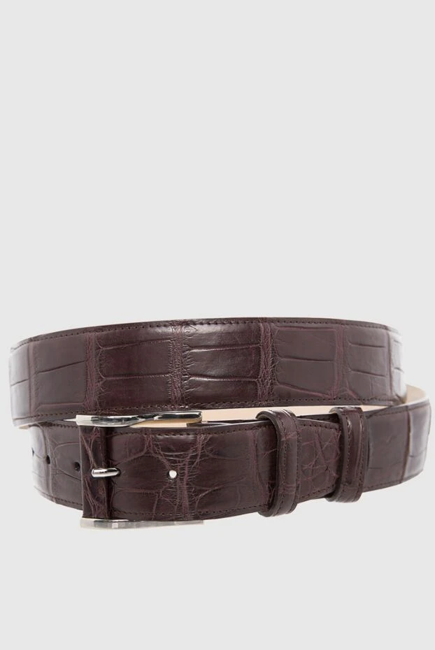 Cesare di Napoli man brown crocodile leather belt for men купить с ценами и фото 165986 - photo 1