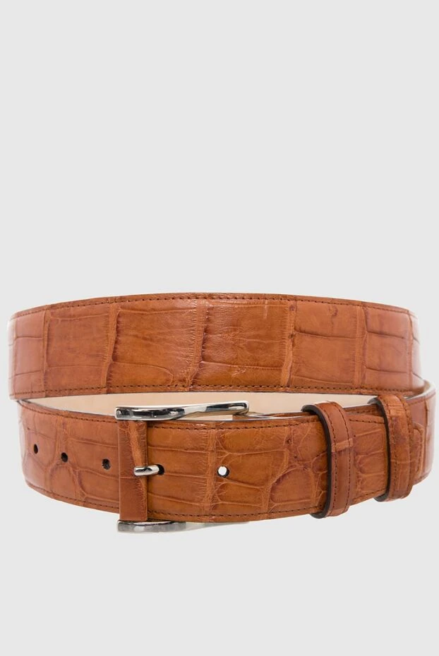 Cesare di Napoli man orange crocodile leather belt for men купить с ценами и фото 165989 - photo 1