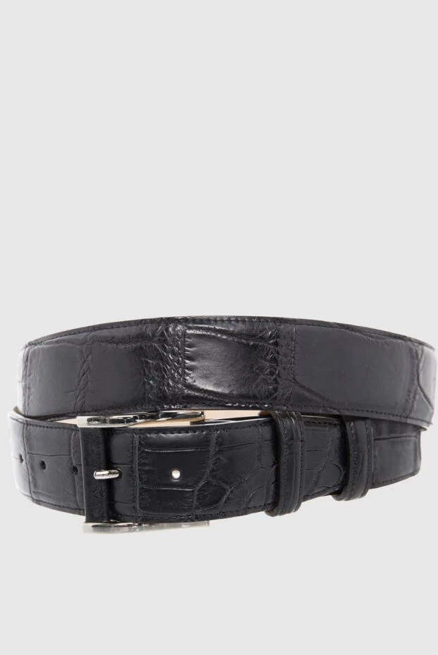 Cesare di Napoli man black crocodile leather belt for men купить с ценами и фото 165991 - photo 1