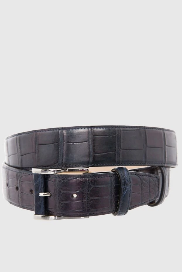 Cesare di Napoli man crocodile leather belt blue for men купить с ценами и фото 165992 - photo 1