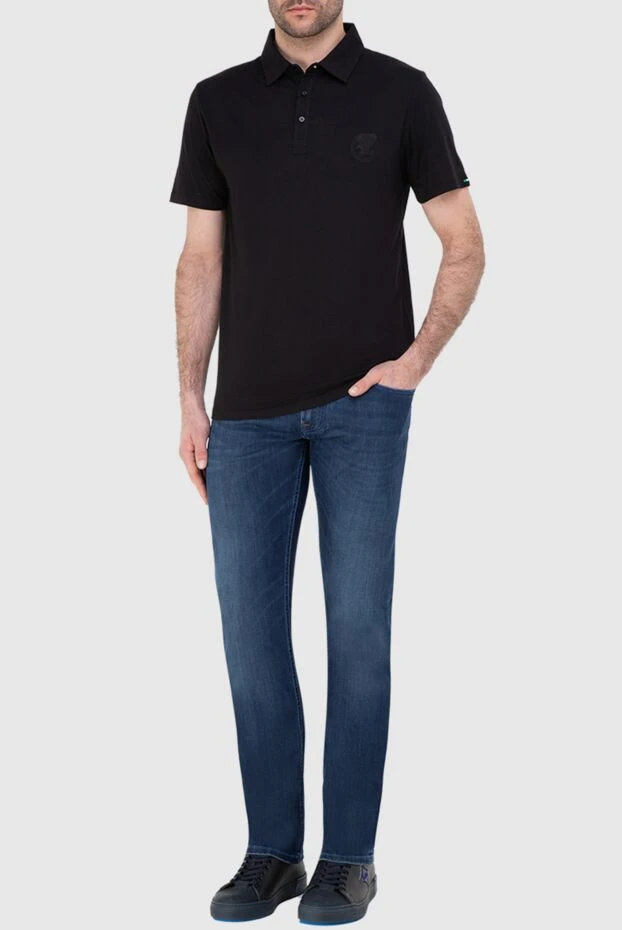 Stefano Ricci ерлерге арналған қара түсті мақта және модальды поло жейде 166027 - фото 2