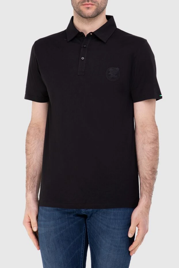 Stefano Ricci ерлерге арналған қара түсті мақта және модальды поло жейде 166027 - фото 3