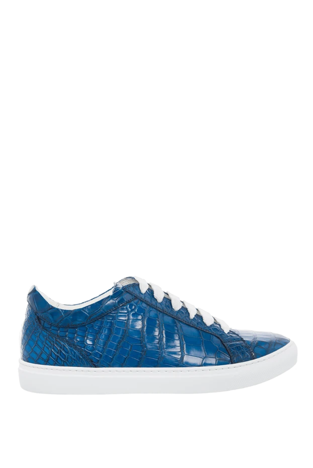 Christophe Auber man blue leather sneakers for men купить с ценами и фото 166043 - photo 1