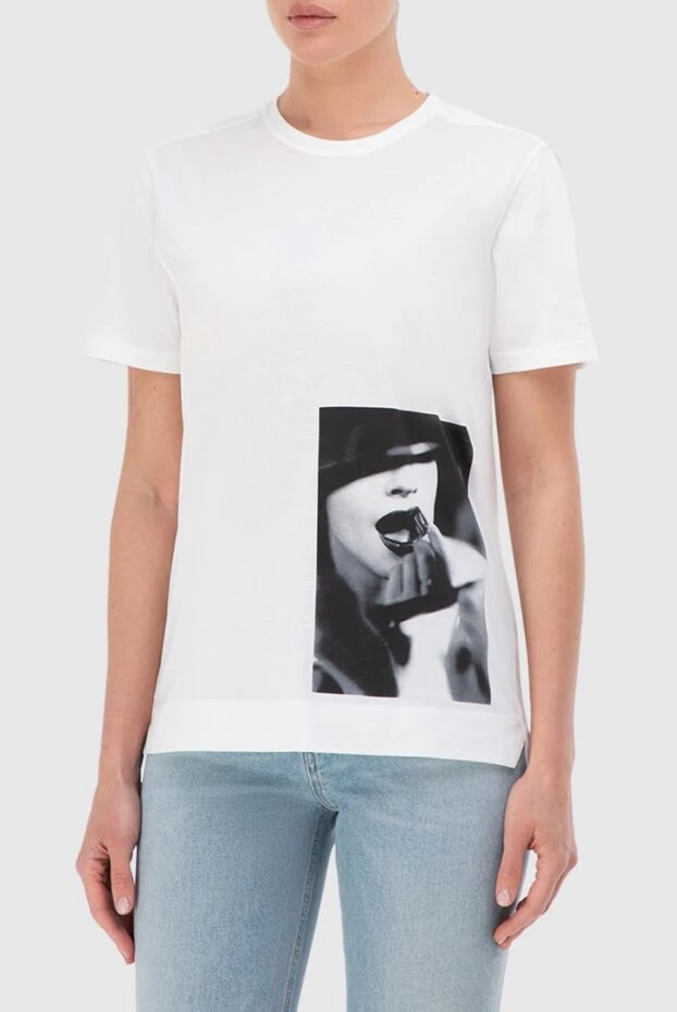 Limitato футболка мақтадан жасалған ақ әйелдерге арналған төменгі жағында фото-принтпен 166061 - фото 3