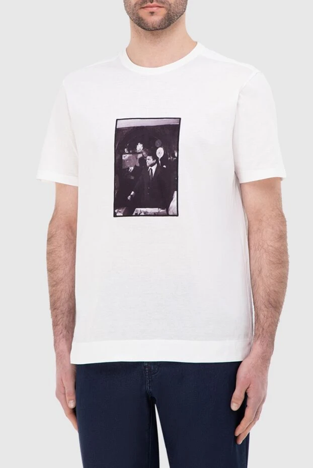 Limitato қара және ақ ретро суреті бар ақ футболка
 166075 - фото 3