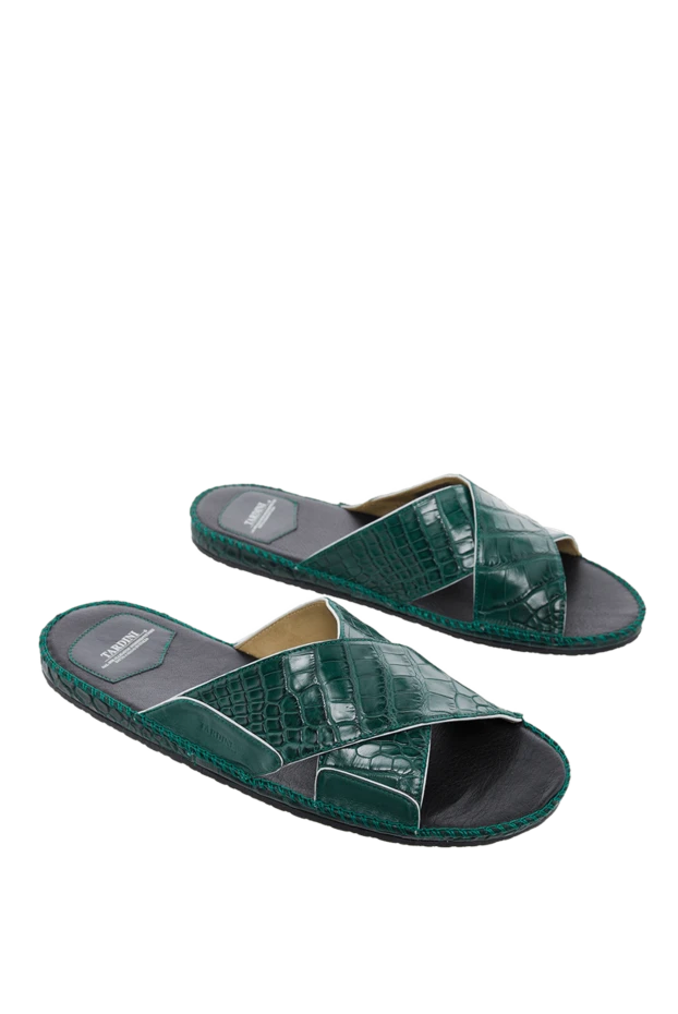 Tardini ерлерге арналған жасыл аллигатор былғары флип-флоптары 166088 - фото 3