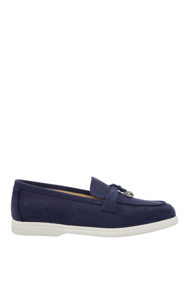 Cesare di Napoli woman blue nubuck loafers for women купить с ценами и фото 166092 - photo 1