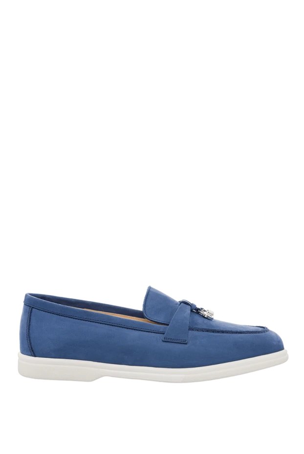 Cesare di Napoli woman blue nubuck loafers for women купить с ценами и фото 166095 - photo 1